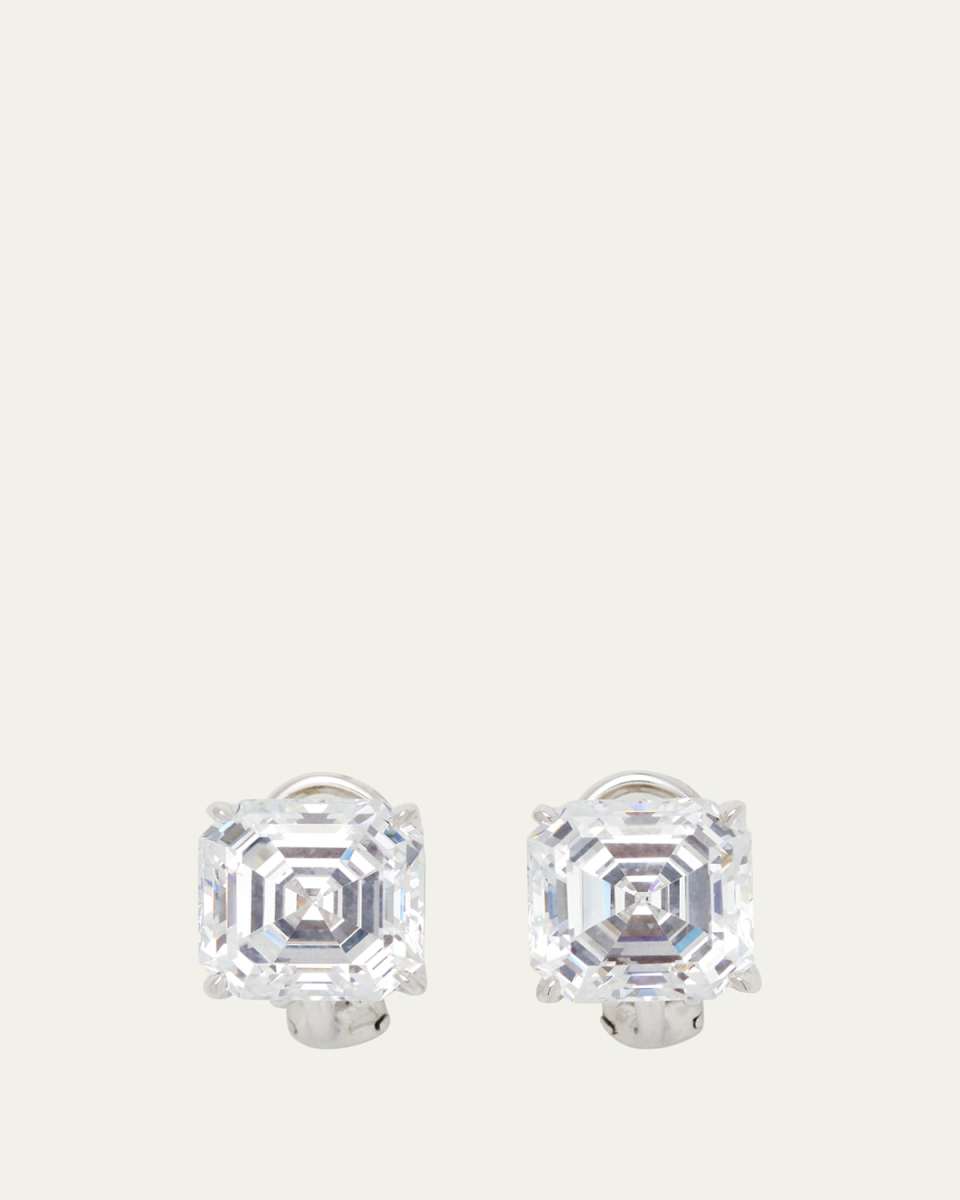 14k Yellow Gold 10ct Asscher Stud Earrings